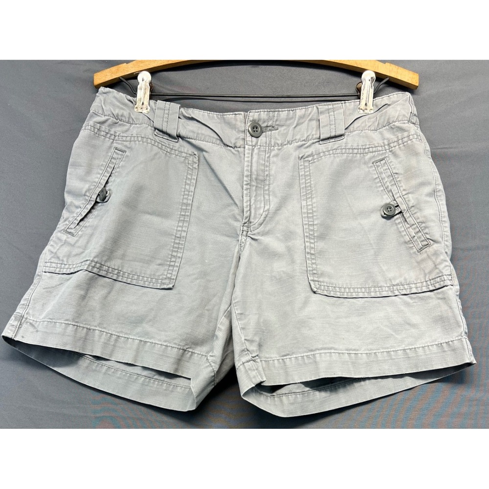 Natural Reflections Cargo Shorts Womens 8 Gray Good Cotton Utlity Hiking Pockets